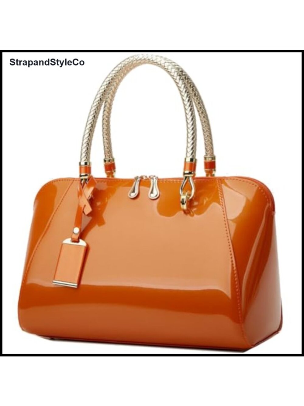 Patent Leather Large Satchel Top-Handle Shoulder Tote Evening Party Bag